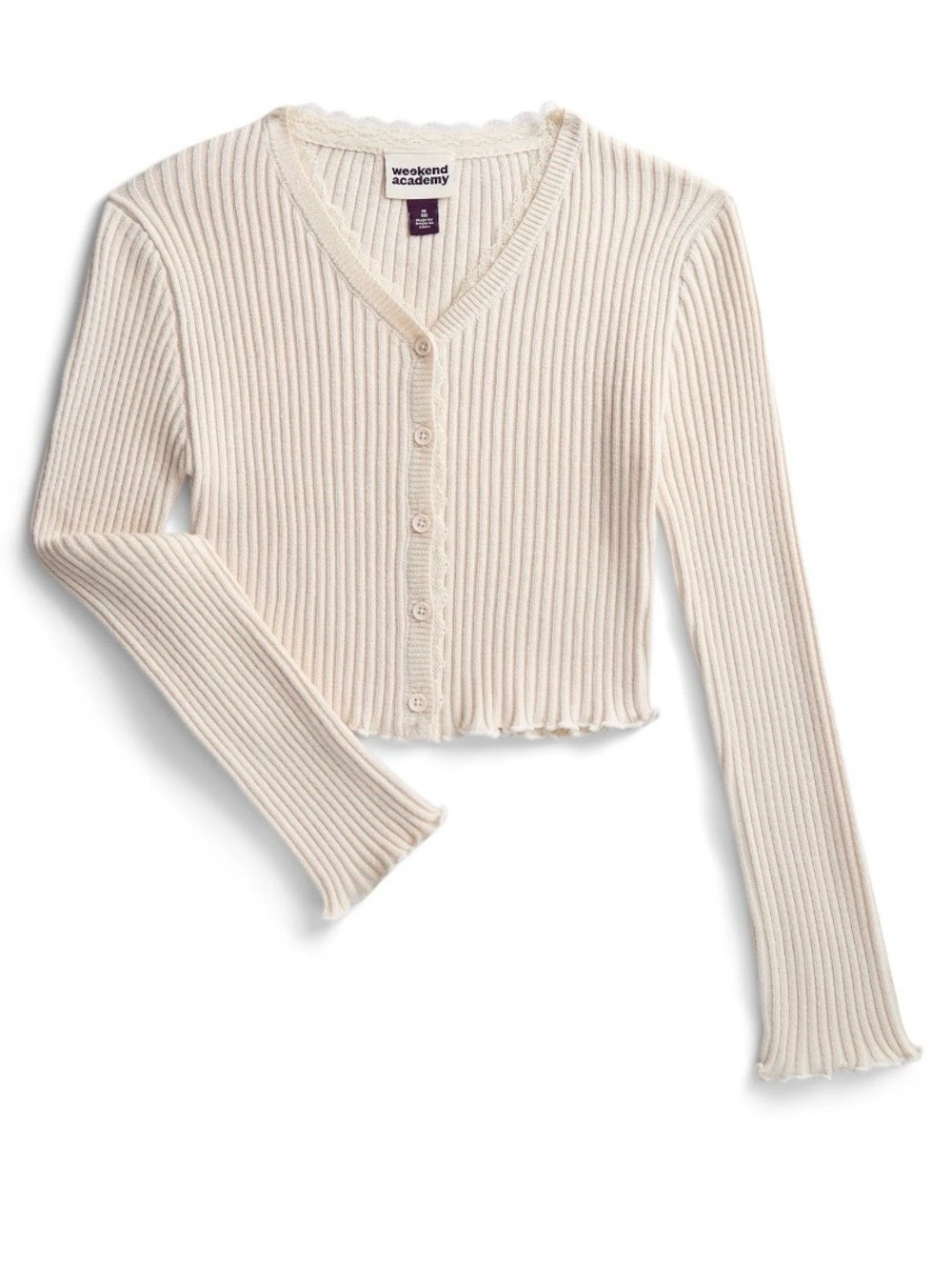 🎉4 for $20 NWT Weekend Academy Girls Lace Trimmed Cardigan